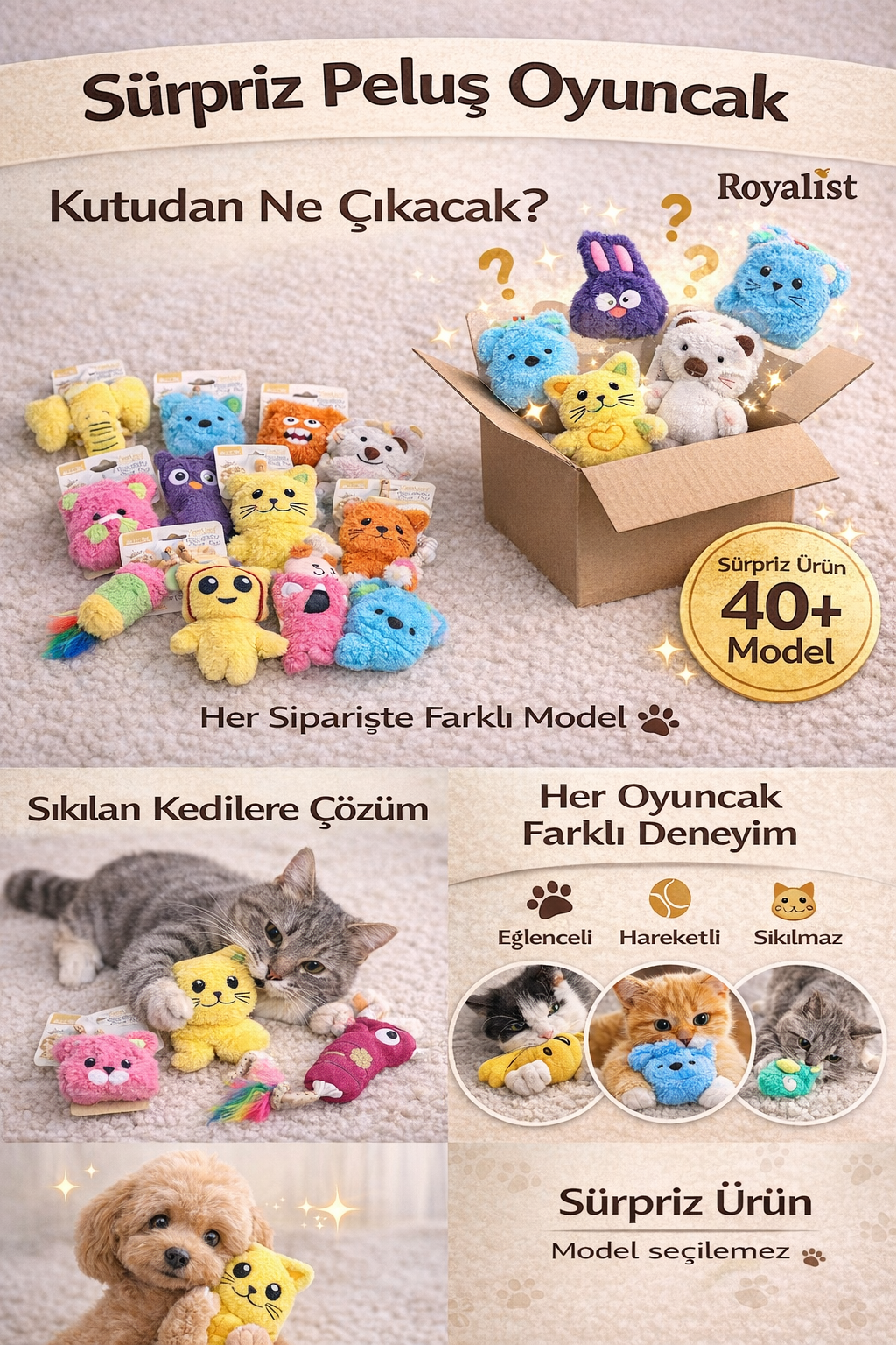 Kutudan Ne Çıkacak? 🎁  Sürpriz Peluş Oyuncak (40+ Model)