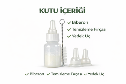 Yavru Kedi & Köpek Besleme Seti 50 ML – Kolay ve Güvenli Besleme (Biberon + Fırça + Yedek Uç)