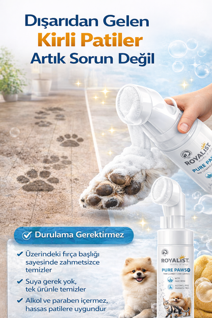 Yıkamadan Temiz Pati 🐾 | Royalist Köpük Pati Temizleyici