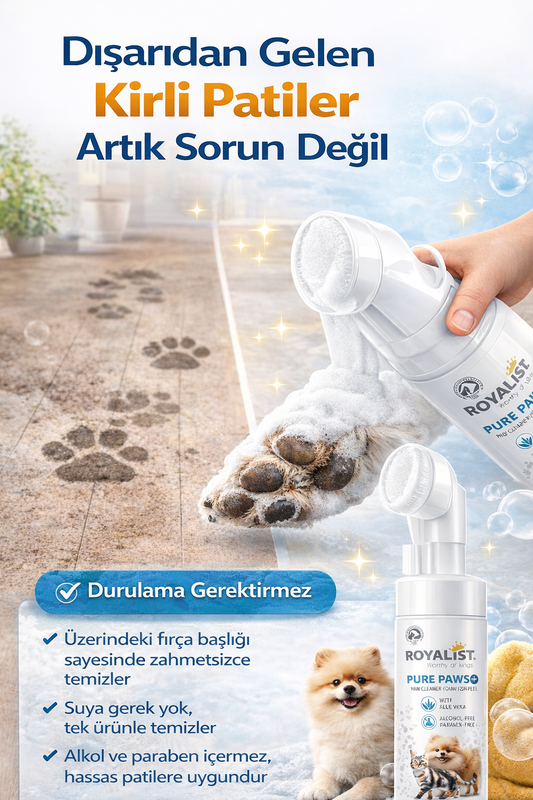 Yıkamadan Temiz Pati 🐾 | Royalist Köpük Pati Temizleyici