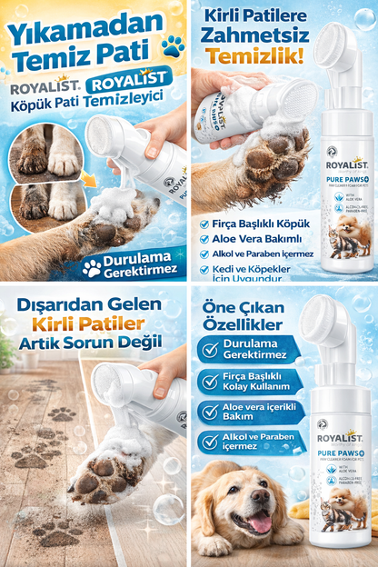 Yıkamadan Temiz Pati 🐾 | Royalist Köpük Pati Temizleyici
